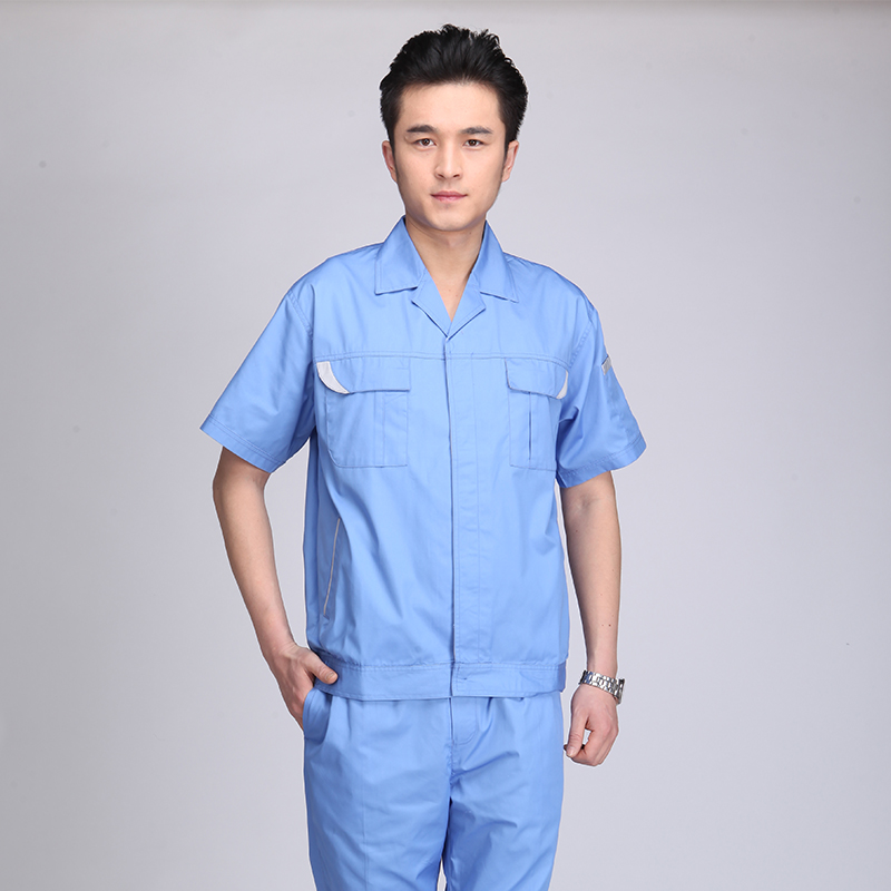 夏季工作服套裝男士短袖耐磨勞保服半袖汽修工廠車間廠服工裝定制