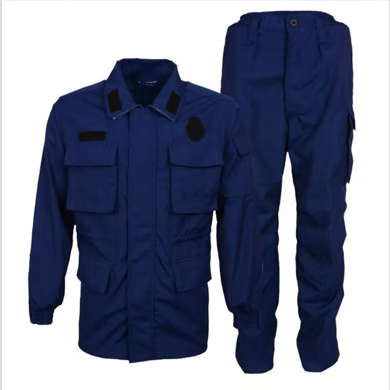 新式19火焰藍消防作訓(xùn)服褲套裝耐磨訓(xùn)練服透氣工作勞保服軍迷服飾